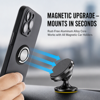 Support magnétique pour téléphone OEM en gros, anneau magnétique ultra-fin de 0,3 cm, rotation à 360° °   Support de téléphone rotatif pour voiture, bureau et voyage