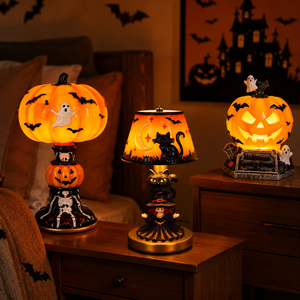 Lámpara Nocturna de Resina con Forma de Gato Negro Brujo, Adorno de Escritorio, Decoración para el Hogar de Halloween, Regalo - Product Image 5