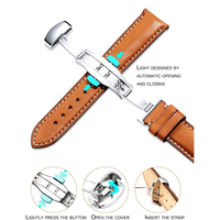 Fermoir papillon de remplacement à bouton poussoir avec boucle pour bracelets de montre en cuir pour cadeaux de Saint-Valentin
