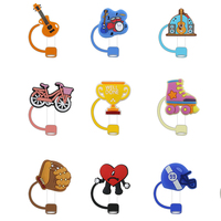 Breloques personnalisées en silicone pour pailles à motif de dessin animé - Supports de pailles personnalisés par sublimation |   Accessoires en paille perlée mignons ODM/OEM