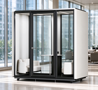 Pod Kantor Modular Kedap Suara yang Dapat Dipindahkan, Booth Akustik Berdiri Sendiri dengan Rangka Baja Aluminium dan Kaca Tempered untuk Rumah Sakit dan Sekolah