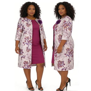 Robe longue grande taille deux pièces pour femme, tenue de cérémonie turque, robe africaine deux pièces - Product Image 1