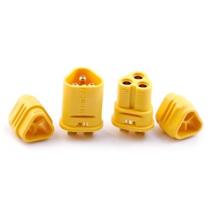 Conector de Alimentación Amass MT30 de 3 Pines Macho y Hembra para Motor ESC, DC 500V 15A, Latón Chapado en Oro para Batería de Aeromodelismo RC - Product Image 1