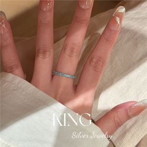 Anillo de Plata de Ley S925 King Silver Jewelry con Gema Azul Paraiba en Engaste de Canal, Unisex, para Uso Diario - Product Image 3