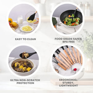 Utensilios de Cocina de Silicona al por Mayor, Personalizados OEM, de Grado Alimenticio, Ecológicos, Certificados por la FDA/LFGB, No Tóxicos, con Impresión de Logotipo - Product Image 3