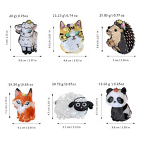 Pinces à cheveux personnalisées en PVC, série animaux mignons, motifs mouton, renard, chat, panda, hérisson