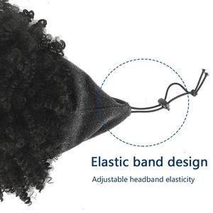 HLC ODM Perruque intégrée <span class=keywords><strong>avec</strong></span> <span class=keywords><strong>foulard</strong></span> et bandeau pour filles africaines, <span class=keywords><strong>avec</strong></span> <span class=keywords><strong>frange</strong></span> naturelle, <span class=keywords><strong>cheveux</strong></span> synthétiques bouclés, pour déguisement et cosplay - Product Image 3
