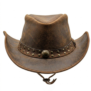 Sombreros Vaqueros Occidentales de Cuero Genuino para Adultos, en Cualquier Color, Venta al por Mayor, Sombreros de Cuero para Deportes, Uso Casual al Aire Libre y Viajes - Product Image 3