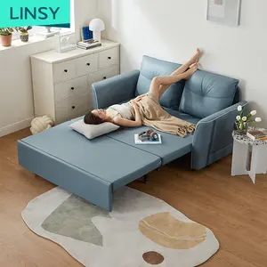 Linsy फैशन मखमल सोफा बेड 1 में 5 Foldable लकड़ी सफेद Futon के सोफे बिस्तर G013