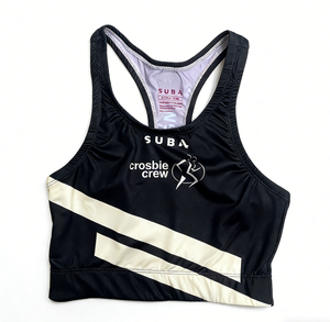 Soutien-gorge de sport à haute performance avec logo personnalisé, blocs de couleur et rayures, respirant et anti-humidité, idéal pour le yoga et l'entraînement en salle de sport pour femmes - Product Image 5