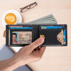 <b>Men's</b> Genuine Leather Bi-Fold <b>Wallet</b> <b>Black</b> Coffee Color RFID Blocking Multi-Card Slot Everyday Use Winter 2024 - Product Image 2