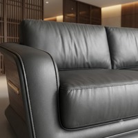 Ensemble de canapés de bureau modernes de luxe écologiques à trois places en cuir, fauteuils et canapé-lit pour réception commerciale
