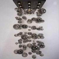 Lustre suspendu moderne à plafond haut, grand modèle ovale en verre acrylique, LED à économie d'énergie, intensité variable, style européen, pour maison et villa