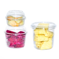 Boîtes d'emballage transparentes en PET recyclé pour salades et fruits coupés, contenants jetables en plastique pour salades de fruits et charcuterie, vente en gros