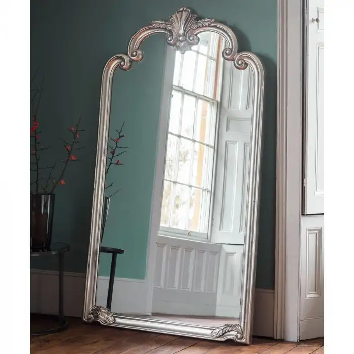 Antiek Design Barok Miroir Frame Extra Groot Goud Gesneden Polyurethaan Vloer Spiegel Staande Voor Woonkamer