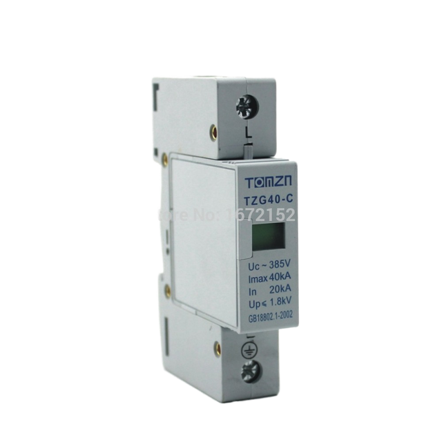 SPD 1P 20KA~40KA C ~385VAC House Surge Protector protection Protective Low-voltage Arrester Device