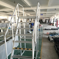 LANGLE Echelle mobile multifonctionnelle à 7 marches avec plate-forme de travail Passerelle industrielle Escalier Echelle en aluminium Accessoires de convoyeur