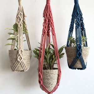 Macramé plante cintre fait à la main coton <span class=keywords><strong>corde</strong></span> tentures murales maison suspendus jardinières porte-<span class=keywords><strong>Pot</strong></span> <span class=keywords><strong>de</strong></span> <span class=keywords><strong>fleur</strong></span> panier cintre décoration - Product Image 3