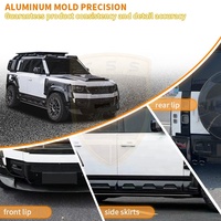Pour Land Rover Defender 110 Kit de carrosserie en Fiber de carbone sèche Style KN lèvre avant Canards roue sourcils garde-boue évents capot moteur