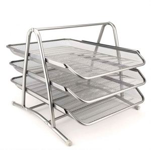 3 Tier Metal Mesh Stackable Desktop Document Letter <b>Tray</b> Organizer - Product Image 3