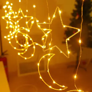 Northland noel pencere asılı perde dekorasyonu yıldız 8-Mode sıcak beyaz LED PVC Xmas tatil pencere zamanlayıcı süslemeleri