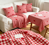 Tissu en polyester et coton jacquard géométrique à carreaux imprimé 32+150D*32+150D 80*68 57/58" pour robes de filles, chemises, textiles de maison et rideaux