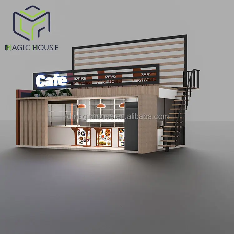 Magic House 2022 Phổ Biến Đúc Sẵn Di Động Vận Chuyển Container Cà Phê Cửa Hàng Thiết Kế Ice Cream Cửa Hàng Container Cafe Kiosk