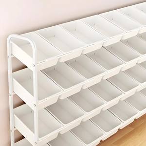 Estante de Almacenamiento de Juguetes de Plástico para Niños, Estante de Piso para Sala de Estar, Estante para Refrigerios de Gran Capacidad, Carrito Pequeño, Estantería para Libros de Bebés de Cuatro Niveles - Product Image 2