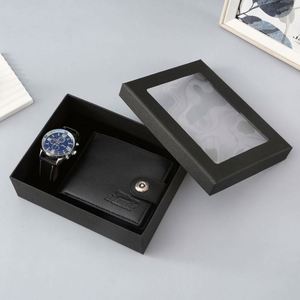 Coffret Cadeau Promotionnel Luxe Léger en Cuir Écologique pour Homme : Portefeuille, Montre, Ceinture – Idéal Souvenir d'Affaires, Noël, Saint-Valentin - Product Image 1