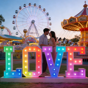 Lettere Giganti Personalizzate con Luci LED RGB, Insegne Luminose LOVE MARRY ME MR/MRS per Pubblicità, Matrimoni, Bar, Negozi, Auto, Aziende, Decorazioni - Product Image 1