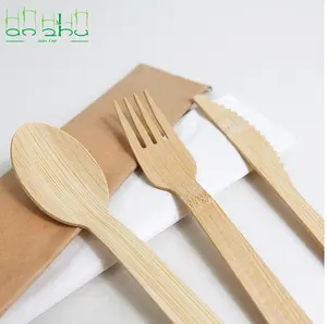 Bamboo Cutlery Spoon Fork Knife Dinnerware Sets Bamboo Tableware Customized Chopsticks Kit Food 140 mm & 160 mm &170mm