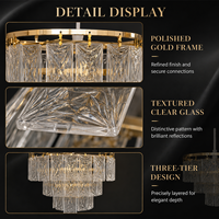 Nouveau Lustre Suspendu Européen en Fer Forgé Électroplaqué à 3 Têtes avec Rideau de Perles de Cristal Glacées pour Décoration de Plafond de Mariage