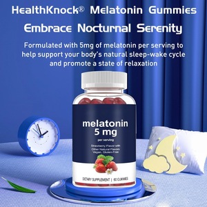 Gummies à la fraise végétaliennes naturelles à la <span class=keywords><strong>mélatonine</strong></span> <span class=keywords><strong>5</strong></span> <span class=keywords><strong>mg</strong></span>, complément pour améliorer le sommeil et la mémoire, stimuler la croissance des cheveux, compléments à base de plantes en marque privée - Product Image 4