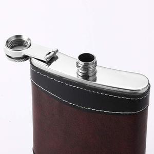 Personnalisé 6oz 7oz 8oz Laserable Cuir Acier Inoxydable Liqueur <span class=keywords><strong>Alcool</strong></span> Flacon Hip Flacon pour Whisky Vin - Product Image 5