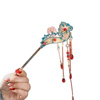 Épingles à cheveux creuses style ancien RUYI, en alliage métallique, pour chignon, bâtons à cheveux en U, nouveau style chinois, fourchettes à cheveux à pampilles