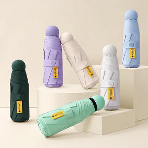 Venta al por mayor Carandi Color mujeres 6K vinilo protector solar UPF50 + ultraligero portátil Mini paraguas personalizado con logotipo - Product Image 1