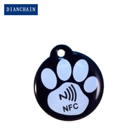 Benutzer definierte druckbare QR-Code und URL-codierte Epoxy NFC Pet ID Halsband Tag für Hund/Katze Tracking