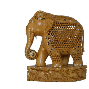 De Madera-talla elefante/hecho a mano de madera de estatua/antiguo estatua de madera - Product Image 1
