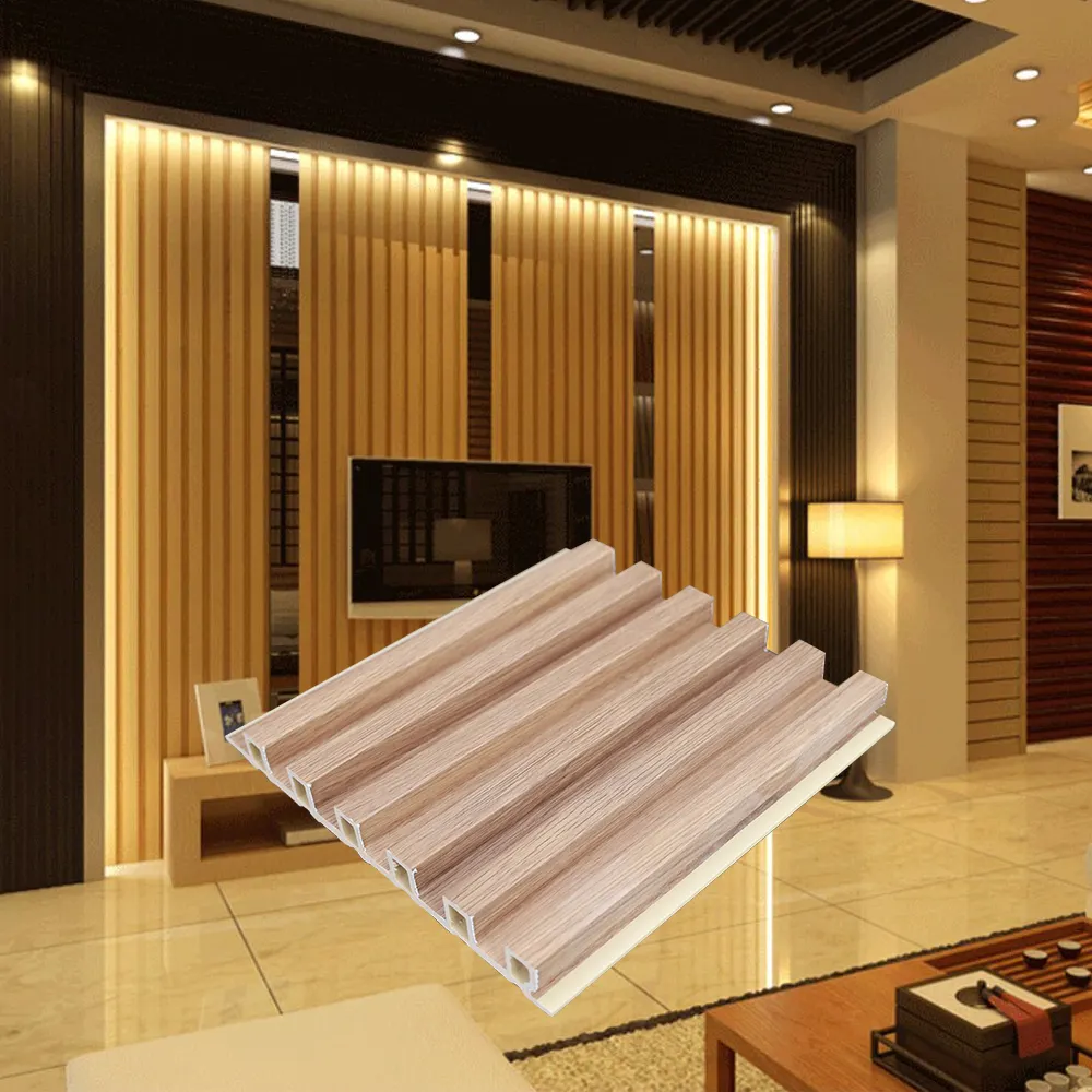Vente directe de l'usine antisepsie naturelle panneaux muraux 3D WPC panneaux muraux en bois panneau de plafond en caillebotis pour la décoration intérieure