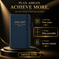 Planificateur mi-année 26-27 pour carnet 24, agenda simple en anglais, livre de poche, couverture en PU, 100 feuilles, cadeau personnalisé