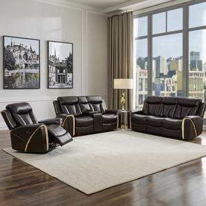 Modern Manual Living Room Recliner Sofa with Storage <b>Console</b> 321 Set, Expandable and Foldable, Suitable for Apartment Use - Product Image 6