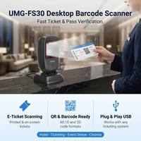 Lecteur de codes QR 2D omnidirectionnel à scan rapide USB mains libres 1D pour restaurant, restauration et caisse enregistreuse