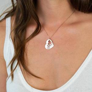 Gioielli in acciaio Best Friend Collane Personalizzato Oro Argento Oro Rosa Delle Donne Hollow Pendente Del Cuore Inciso Nome Stack Collana - Product Image 4