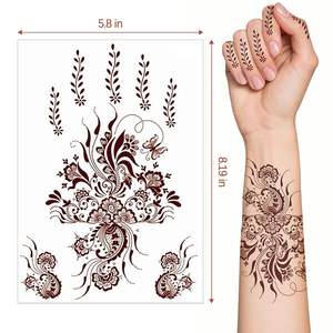 Tatouages temporaires au henné pour adultes autocollants de tatouage au henné imperméables pour les mains <span class=keywords><strong>dentelle</strong></span> <span class=keywords><strong>Mandala</strong></span> fleur motif Art corporel grand - Product Image 2