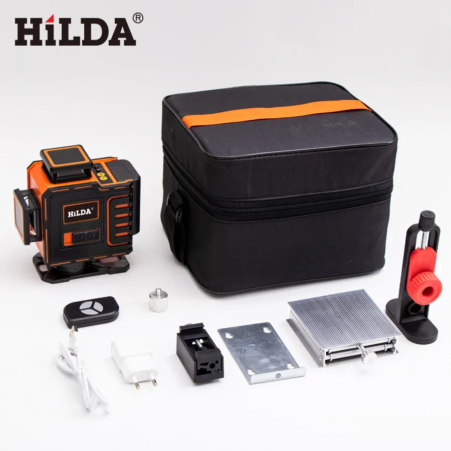 2022 Hilda 16 Cross Lines nivel Laser Green Beam Self-Leveling Laser Level with Bracket