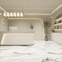 Carreaux de porcelaine effet pierre de luxe 600x1200mm, effet marbre brillant, antidérapants, résistants à l'usure, épaisseur 9mm, pour salle de bain de supermarché