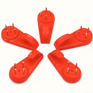 Ganchos de Pared de Plástico Rojos, Gancho Individual con Capacidad de Carga de 3 kg para Colgar Ropa y Decoraciones - Product Image 3