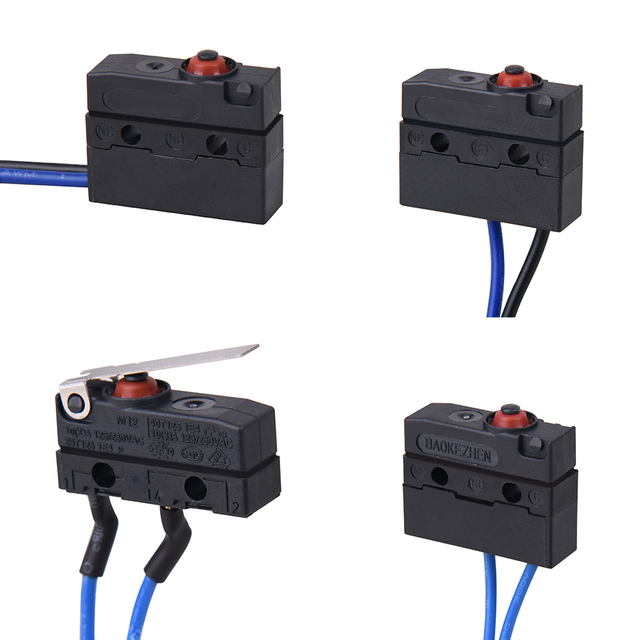 BAOKEZHEN M12 SPST 2 Pin Electric Waterproof Micro Switch Limit Switch 125V 250V with Wire