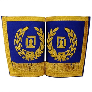 Masonic Regalia Craft Grand Rank Gauntlets Bonito bordado a mano Recorte dorado en los bordes para Senior Grand Rank - Product Image 1
