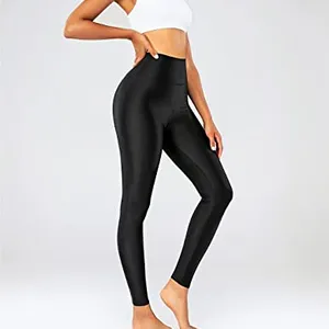 Women's High Waisted Yoga Pants Tummy Control Glossy High Shiny Finish Sports Tights Workout Leggings